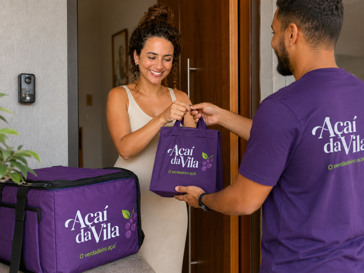 pedido de açaí preparado para entrega por delivery